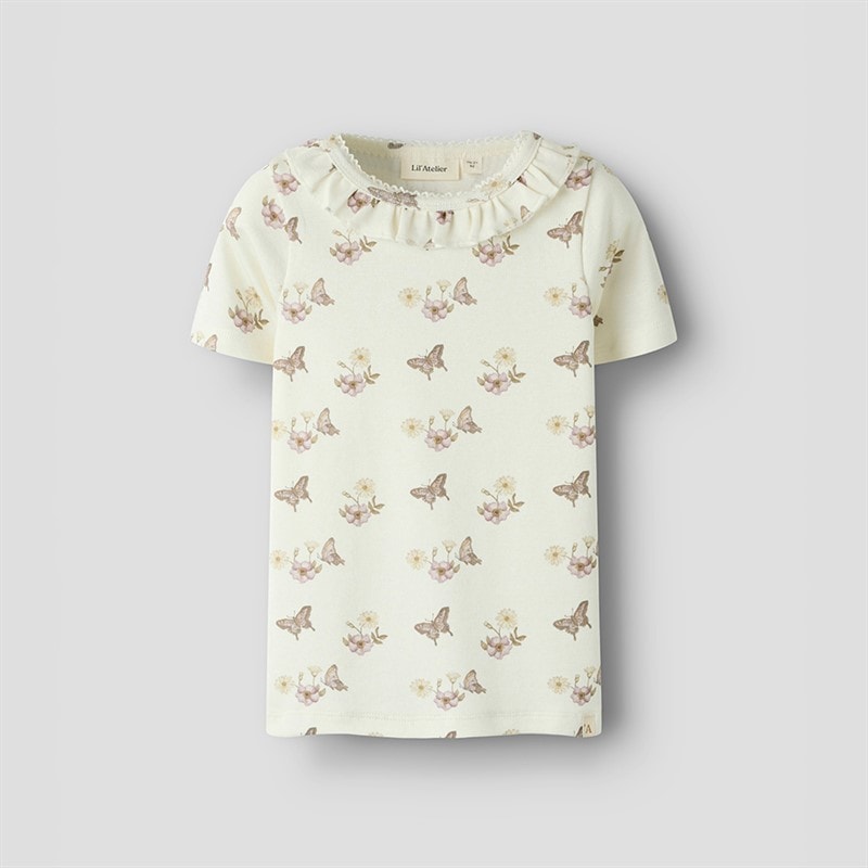 Lil' Atelier Piger Layo Kortærmet T-shirt Coconut Milk