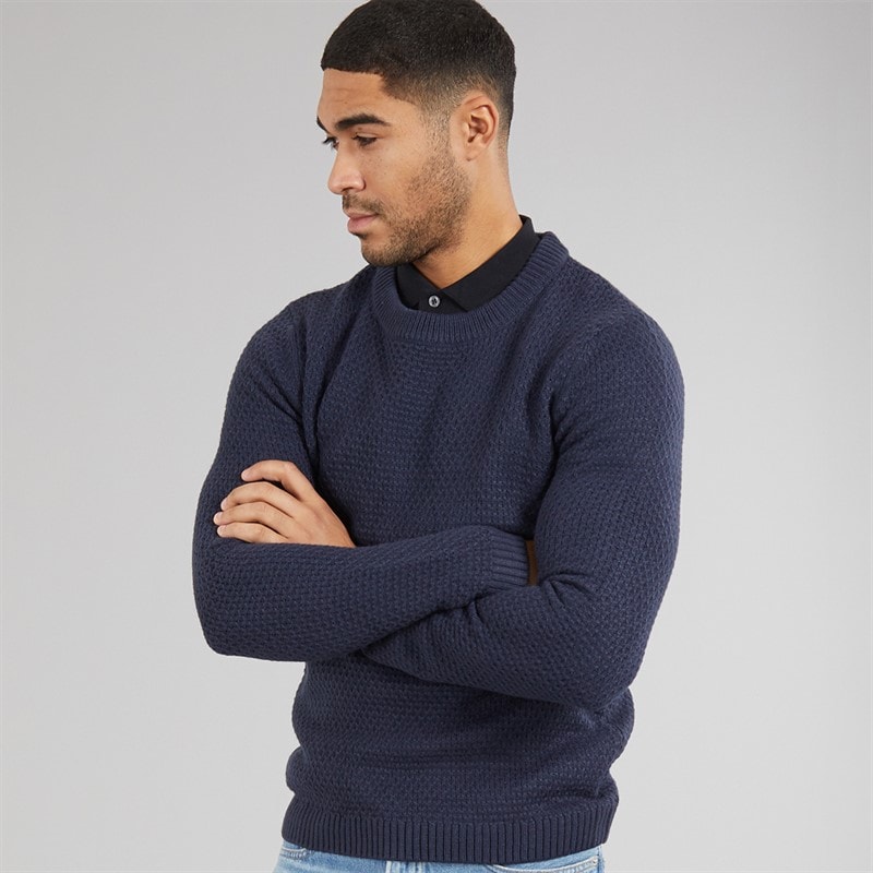 Avant Garde Herre Ciel Rund Hals Sweater Navy