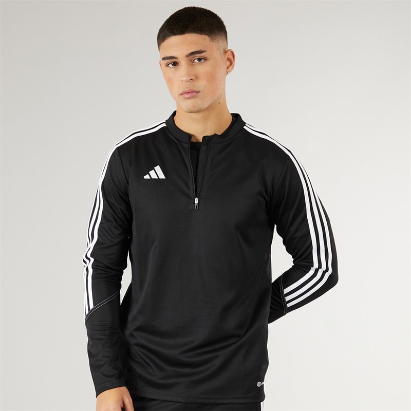 adidas Herre Tiro 23 Club 1/4 lynlås træningstop sort/hvid