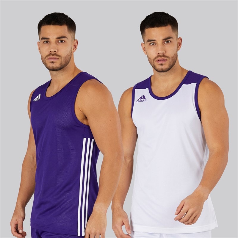 adidas Herre 3G Speed Vendbar Basketball Trøje Collegiate Purple/Hvid