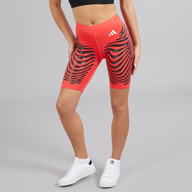 adidas Dame Adizero Responsive Control Løbe Tight Korte Leggings Semi Lucid Red/Sort