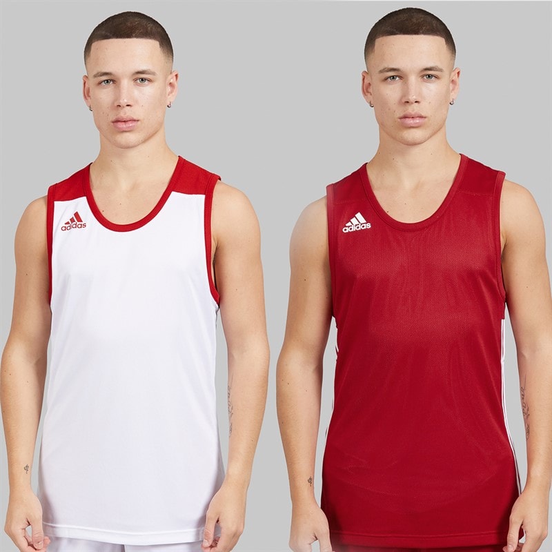 adidas Herre 3G Speed Reversibel Basketball Trøje Power Red/Hvid