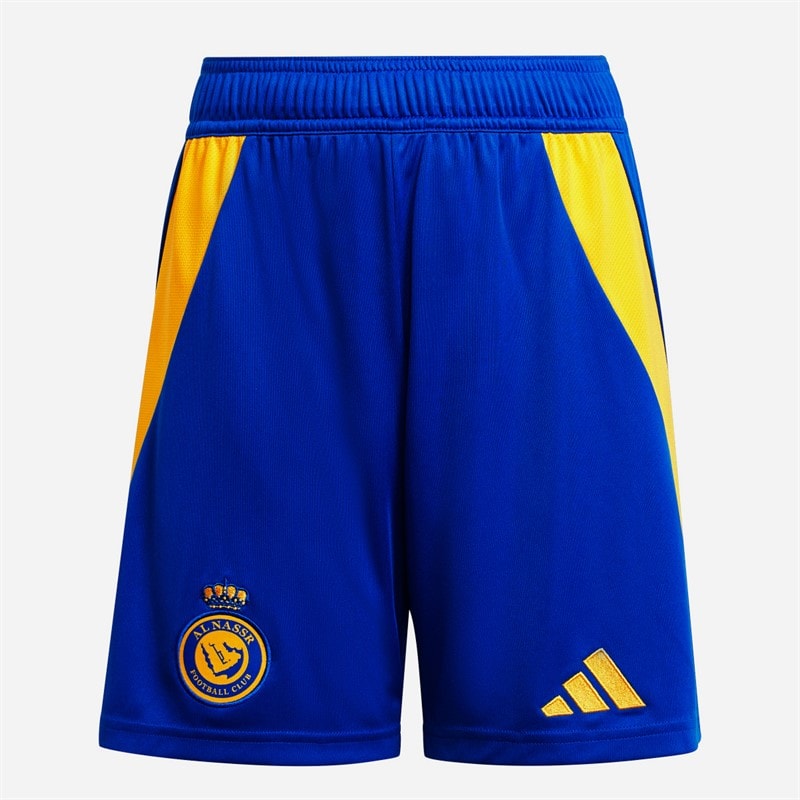adidas Junior Drenge ANFC Al-Nassr 24/25 Hjemme Shorts Team Royal Blue/Impact Yellow