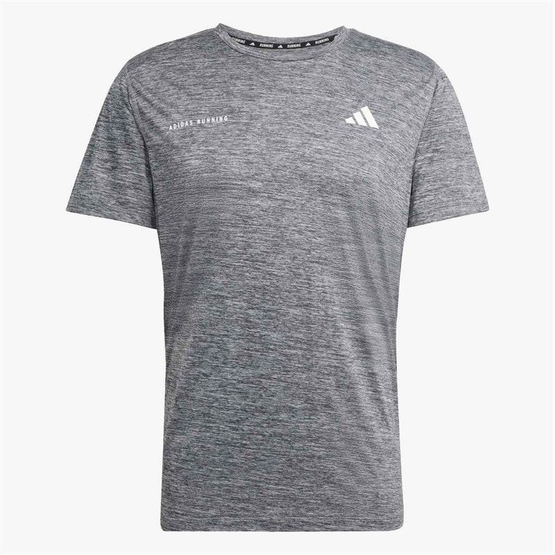 adidas Herre Own The Run Melange Løbe T-shirt Sort/Grey Three Metallic