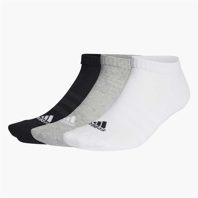adidas Sportstøj polstrede tre pak lave ankelstrømper Grey Heather/Hvid/Sort
