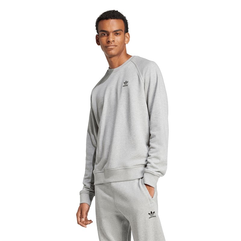 adidas Originals Herre Trefoil Essentials French Terry Sweatshirt Medium Grey Heather