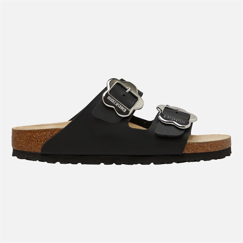 Birkenstock Junior Piger Arizona Blomst Spænde Sandaler Sort