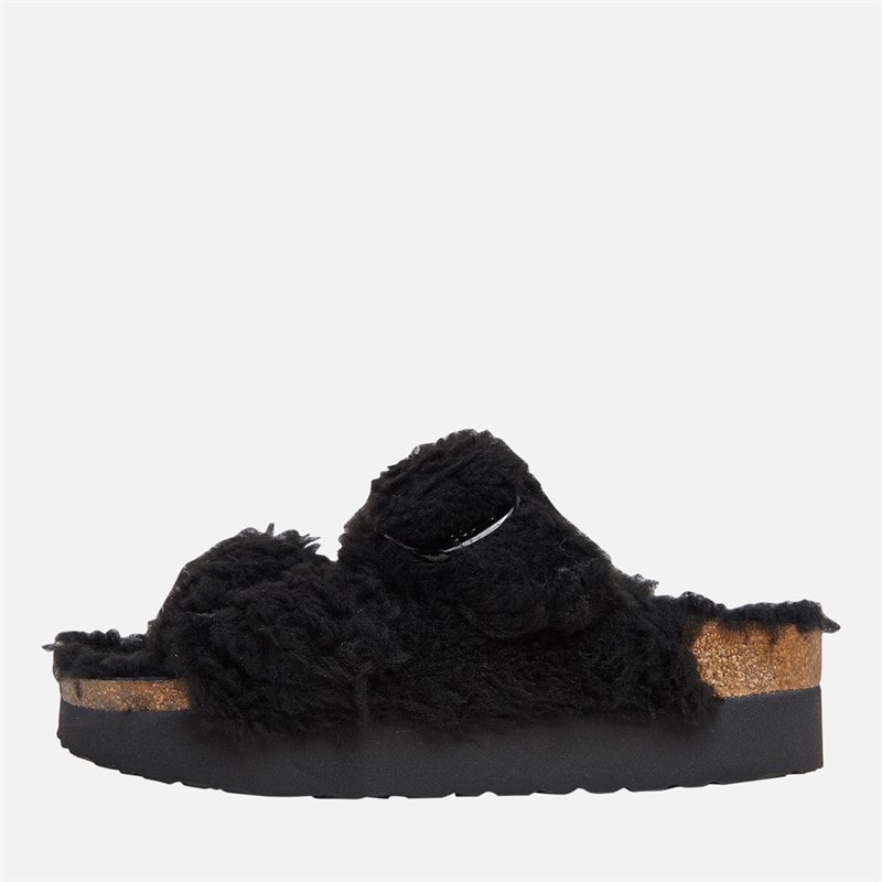 Birkenstock Dame Arizona Stor Spænde Platform Dobbelt Rem Sandaler Sort