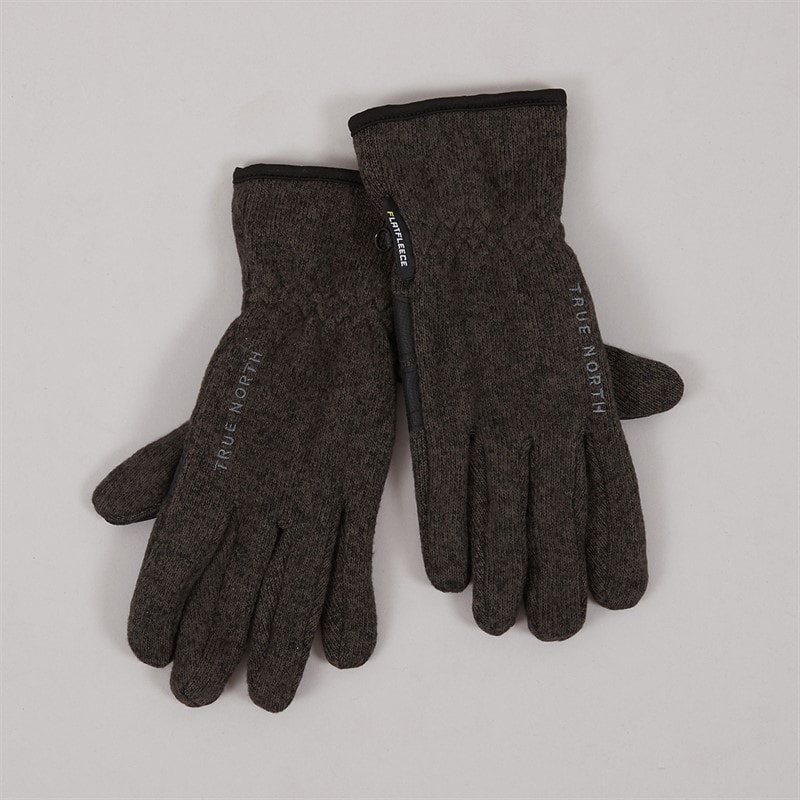 True North Børne Flad fleece handsker Black Melange