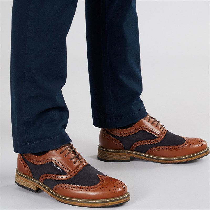Ben Sherman Herresko Terrence Oxford Brogue Tan Burnish/Navy
