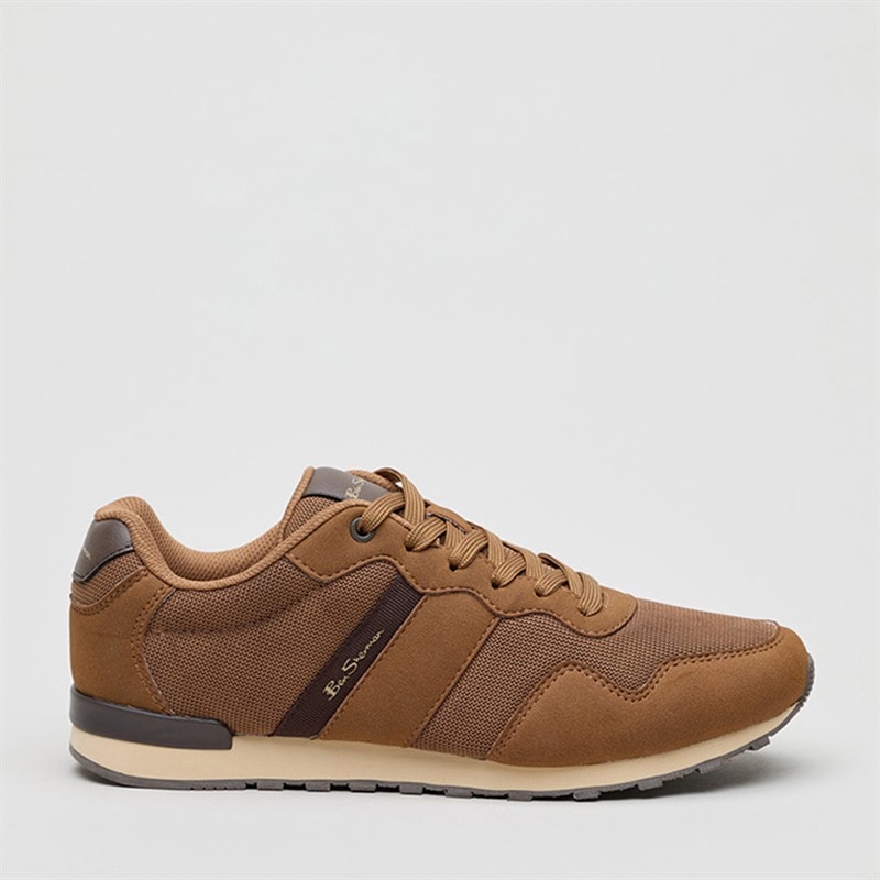 Ben Sherman Herre Owen Retro Løbe Skoe Brown Mesh