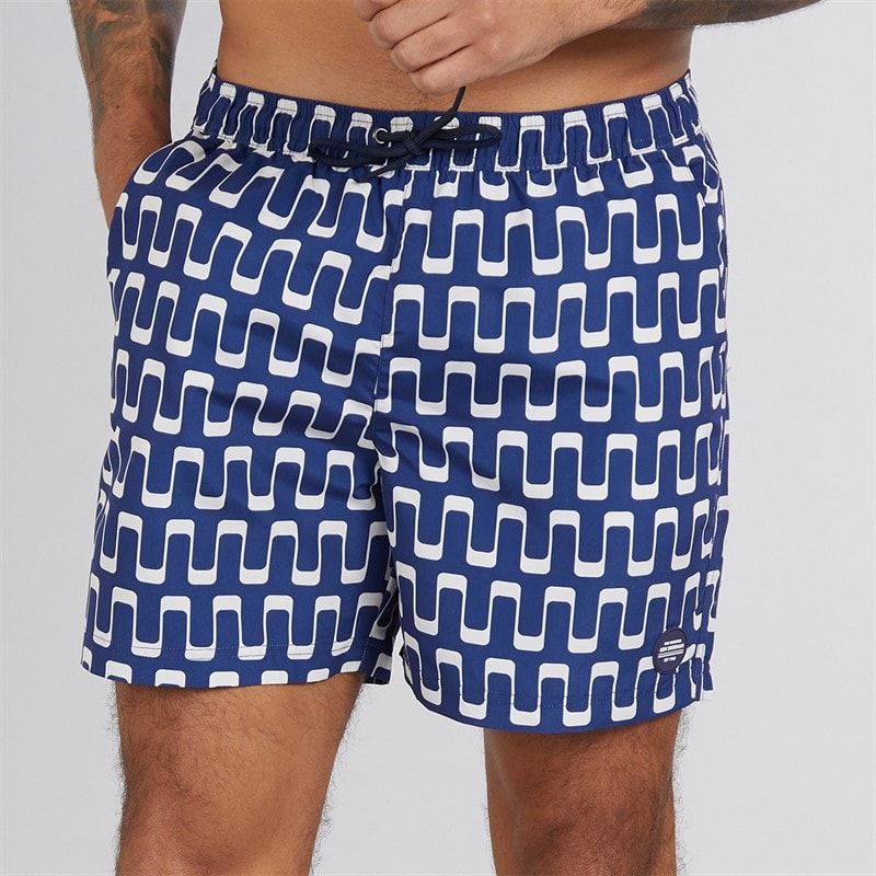 Ben Sherman Herre Resort Geo Svømmebukser Navy