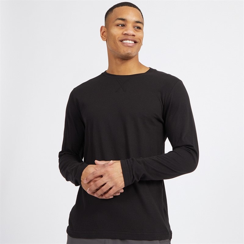 Brave Soul Herre Supreme Rundhals Langærmet T-shirt Sort