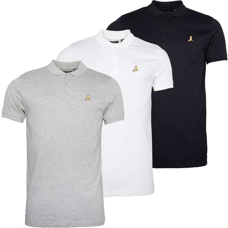 Brave Soul Herre Novek 3 pak polo shirts Sort/Hvid/Grå