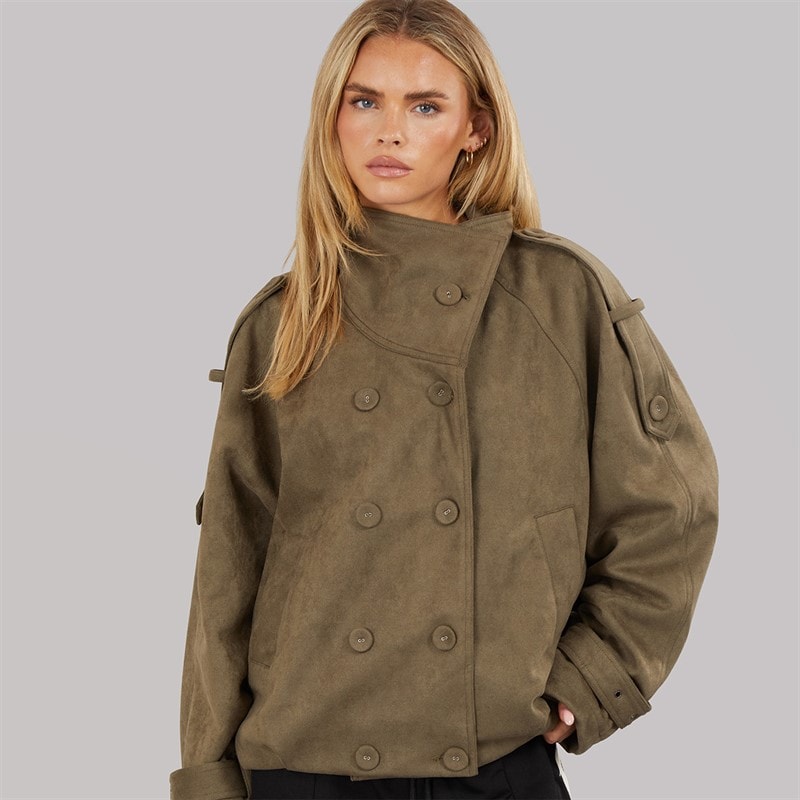 Brave Soul Dame Skia Kunst Ruskind Jakke Khaki