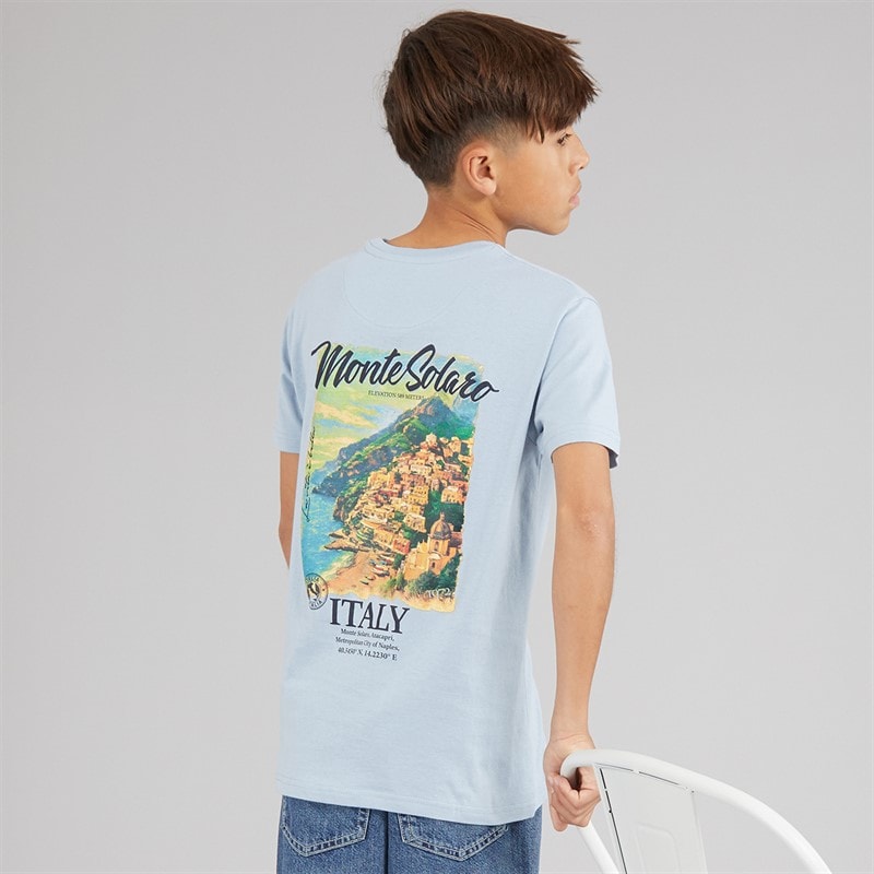 Brave Soul Drenge Solaro T-shirt Light Blue/Multi-Colour