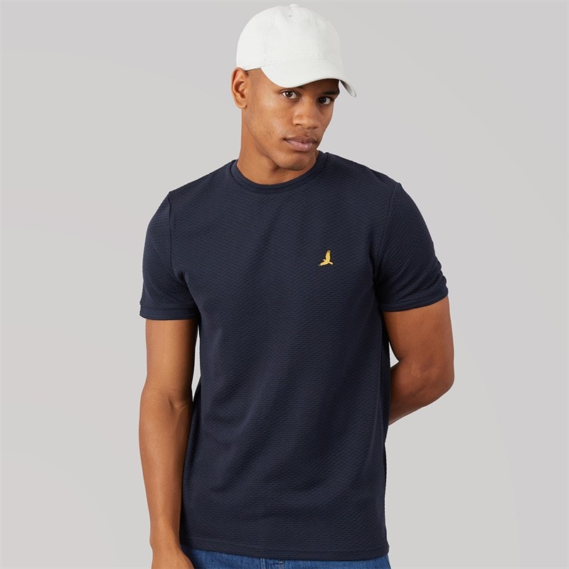 Brave Soul Herre Qunita Rund Hals T-Shirt Navy