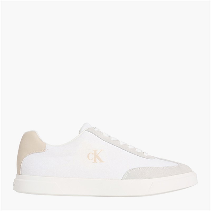 Calvin Klein Herre lave profil cupsole træningssko Bright White/Oatmeal