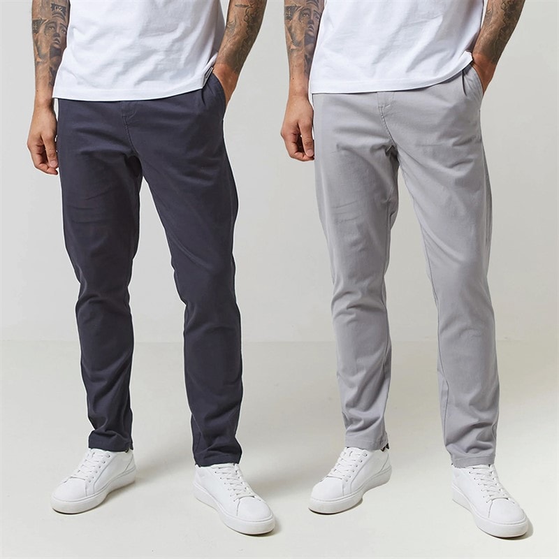 Closure London Herre Two Pack Classic Chino Chino bukser Flerfarvet