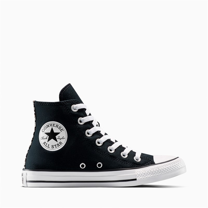 Converse Chuck Taylor All Star Hi Leopard Sko Sort/Coastal Dune/Egret