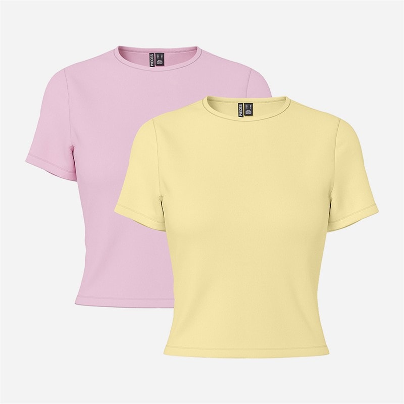 Pieces Dame Amira To Pak T Shirts Pink/Gul