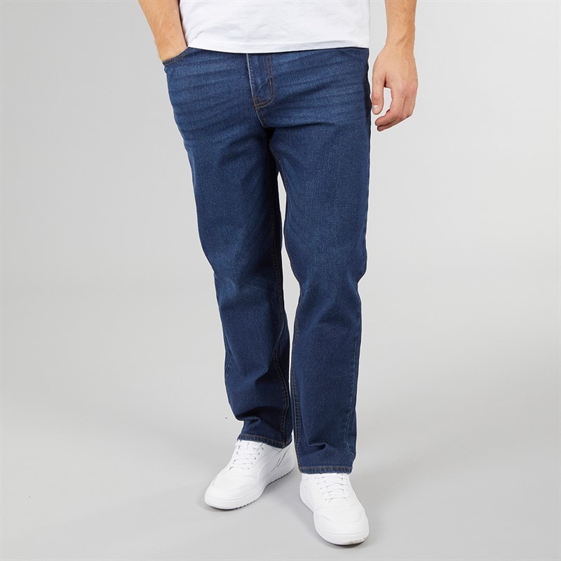 Crosshatch Herre Dalesman Afslappet Pasform Jeans Mørk Vask