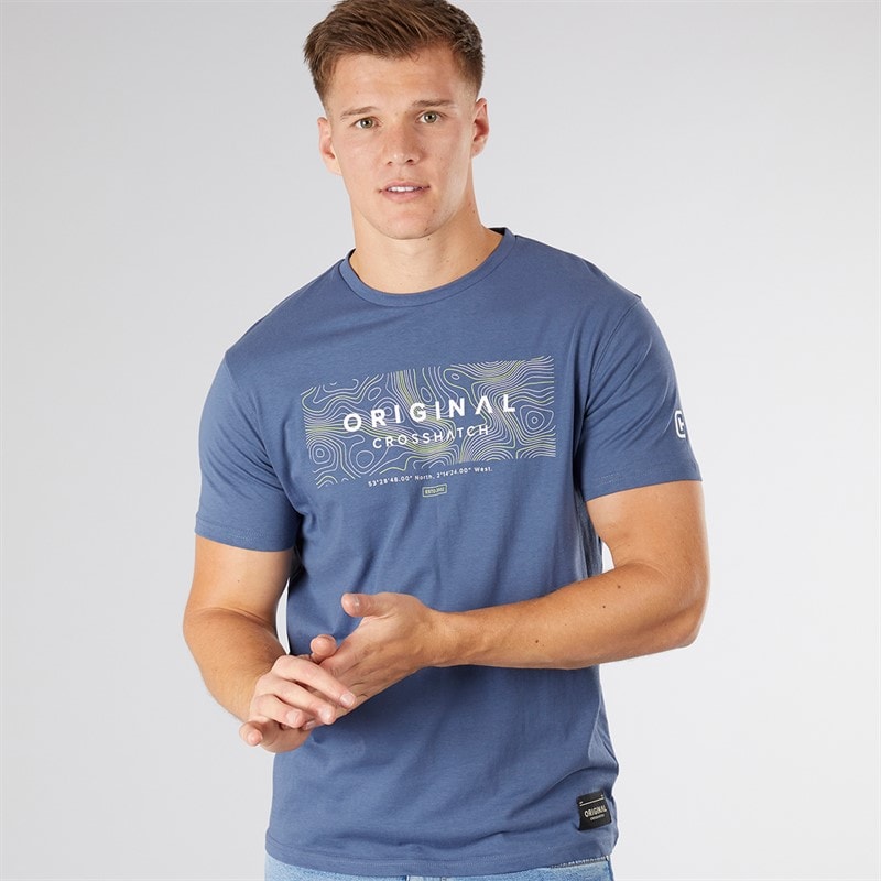 Crosshatch Herre Mappedout T-Shirt Denim