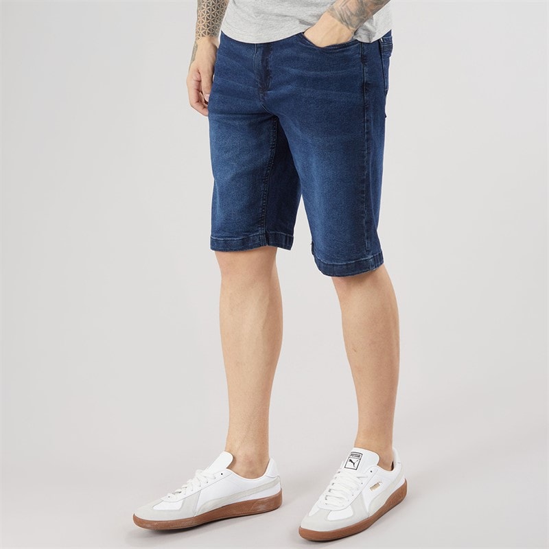 Crosshatch Herre Kamaline Denim Shorts Dark Wash