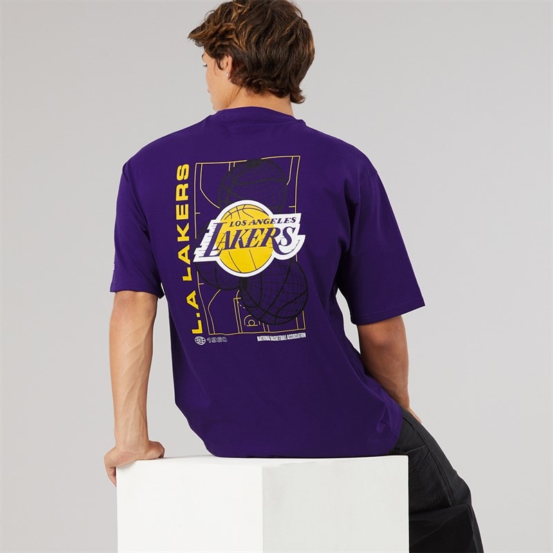 New Era Herre NBA Grafik Los Angeles Lakers T-shirt Trp