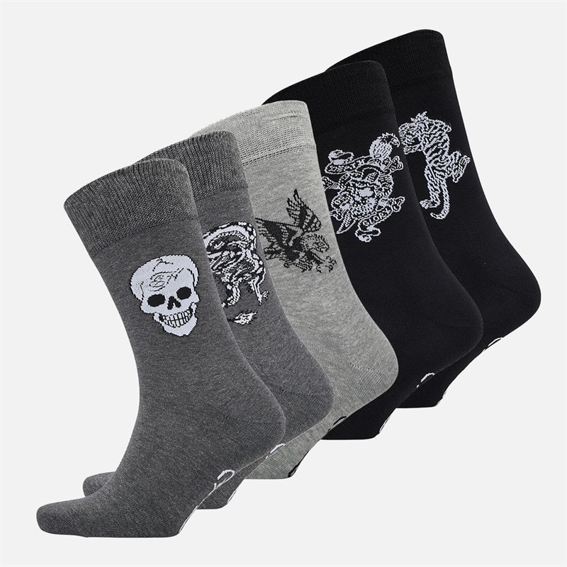 Ed Hardy Herre Glenby Five Pack Strømper Mixed