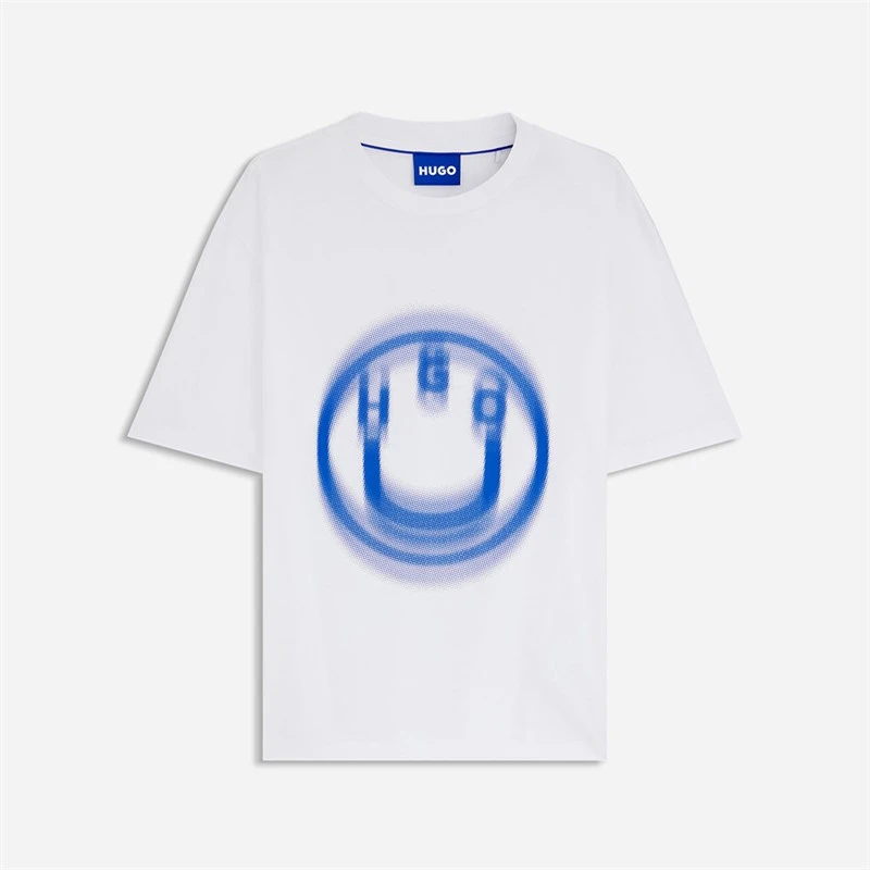 HUGO Herre Nalax T Shirt Åben Hvid1