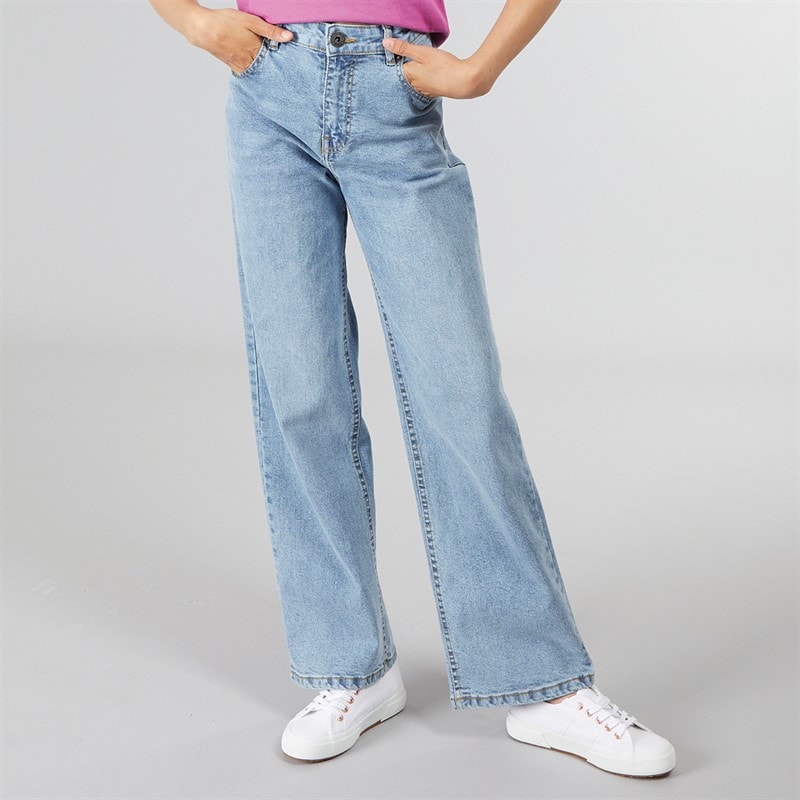Bench Piger Maxina Wide Jeans Lys Vask