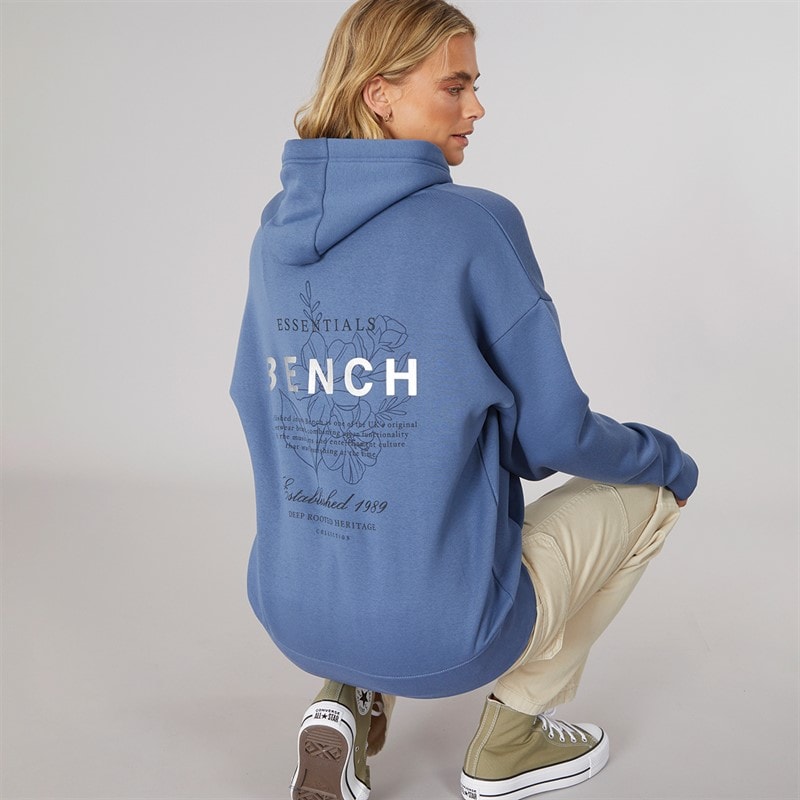 Bench Dame Harmy Hættetrøje Denim Blå