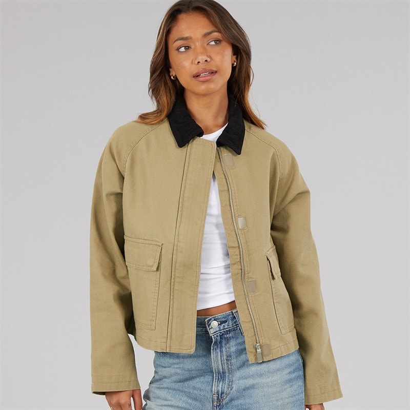 Bench Dame Tayah Cropped Længde Utility Jakke Beige