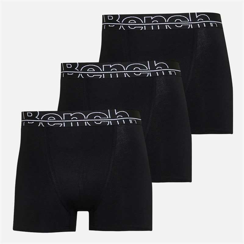 Bench Herre Tre Pak Jacquard Linning Boxer Shorts Sort/Sort/Sort