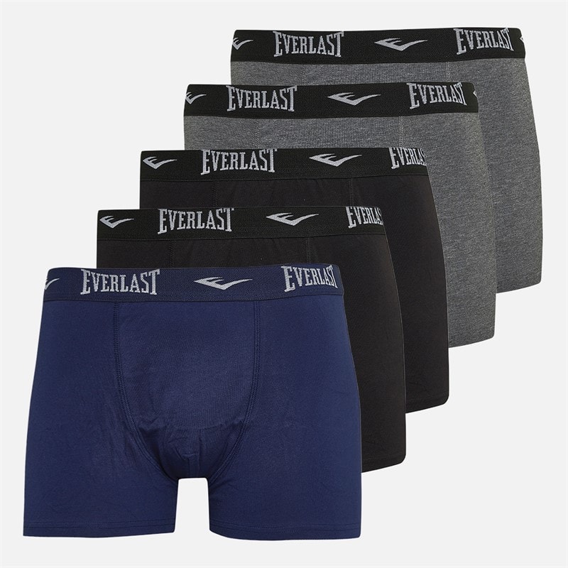 Everlast Herre Fem Pak Boxer Trusser Sort/Grå/Blå