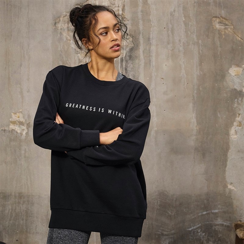 Everlast Dame Oversized Crew Neck Sweatshirt Black Beauty