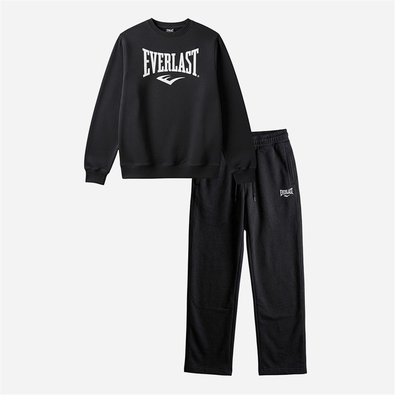 Everlast Herre Logo Rund Hals Og Joggingbukser Sæt Black Beauty