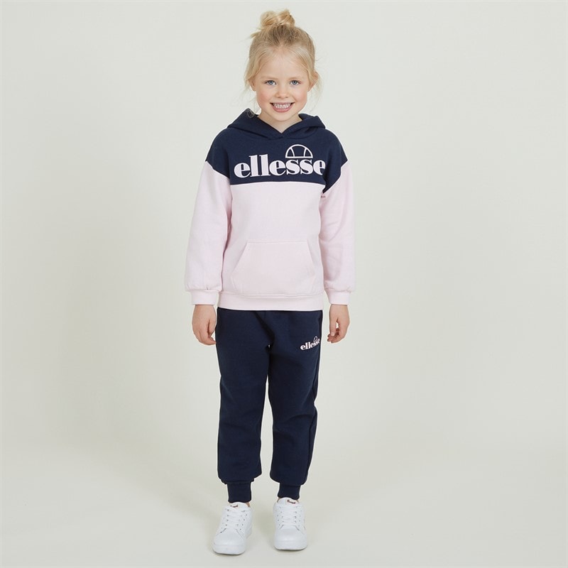Ellesse Piger Hoodie og Joggers Sæt Eloise Logo Navy/Pink