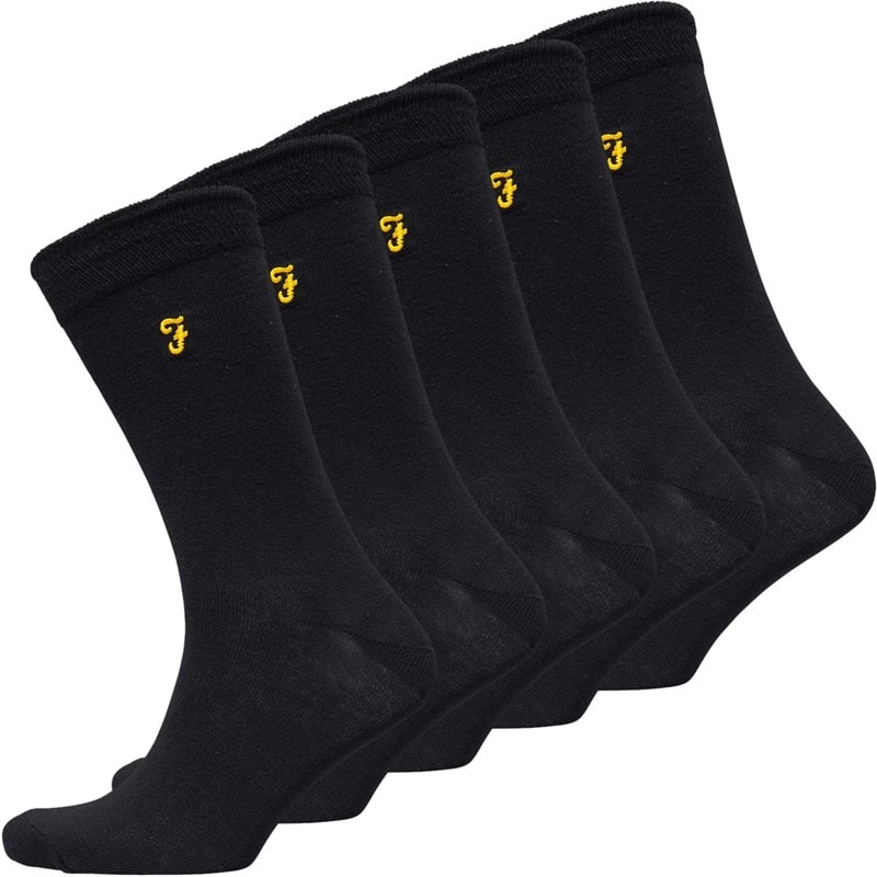 Farah Herre Kinley Strømper 5-pak Sort