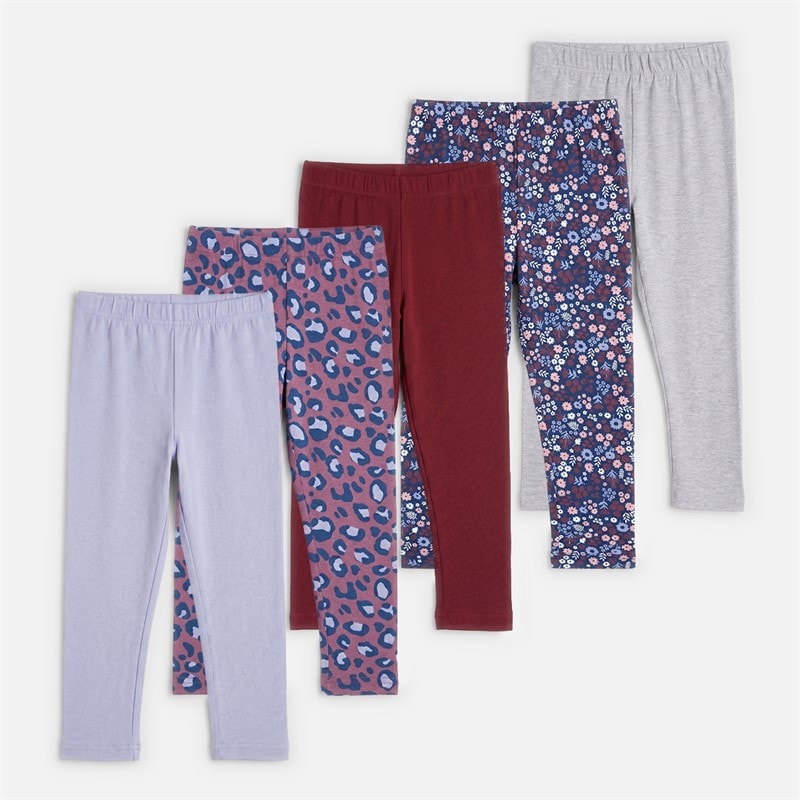 Board Angels Piger Fem pak ensfarvede/print leggings Multi