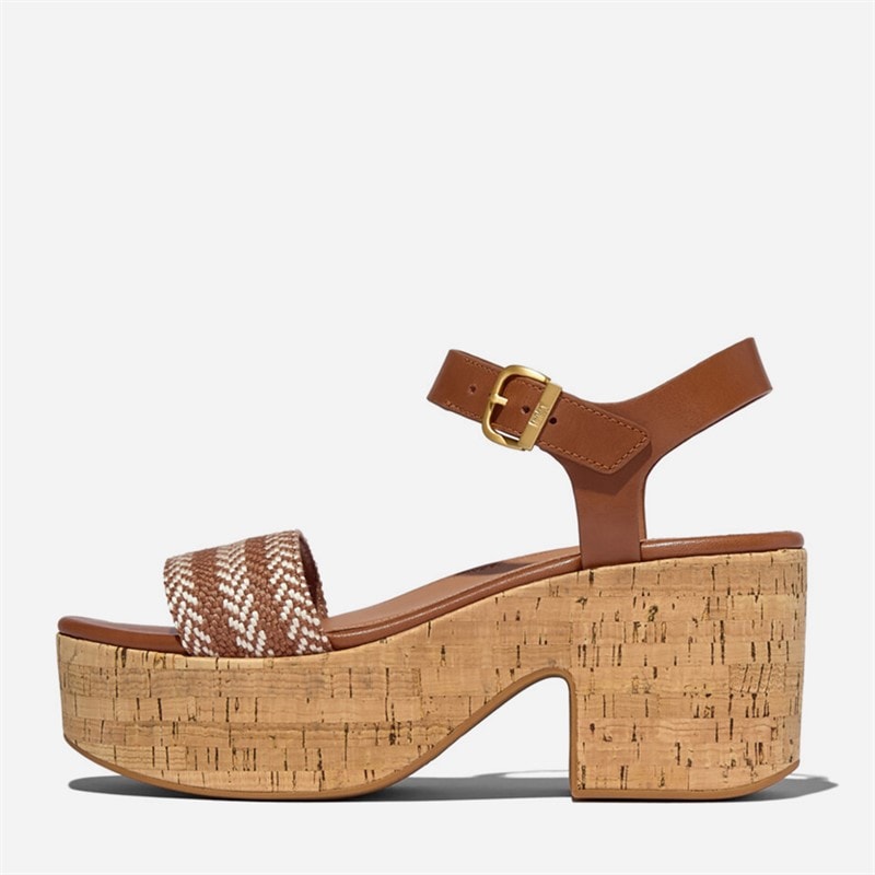 FitFlop Dame Enkelrem Platform Sandaler Deep Tan