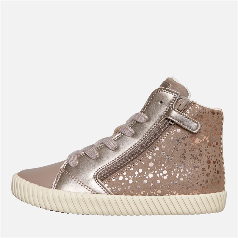 GEOX Piger Mirroless Lyn Hi Top Træningssko Dark Beige