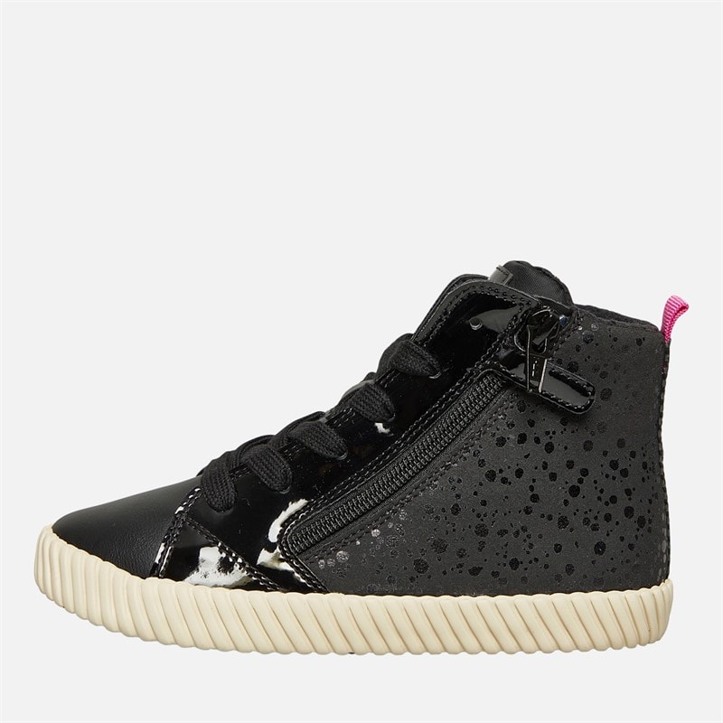 GEOX Piger Mirroless Lynlås Hi Top Træningssko Sort
