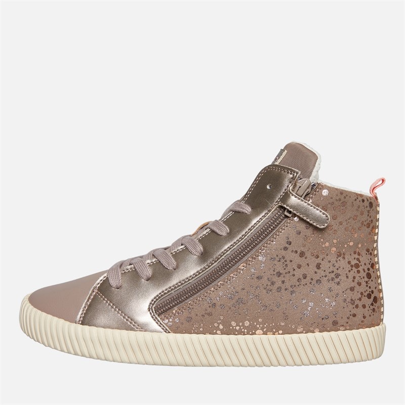 GEOX Junior Piger Mirroless Lyn Høj Top Træningssko Dark Beige