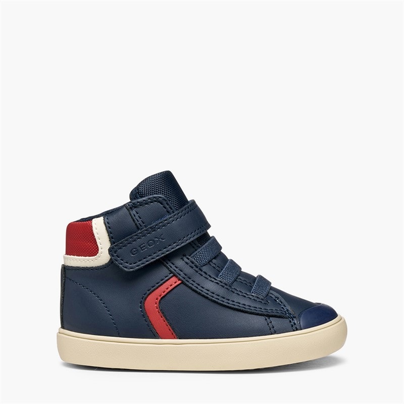 GEOX Baby Drenge Gisli høj ankel velcro sneakers Marineblå/Rød