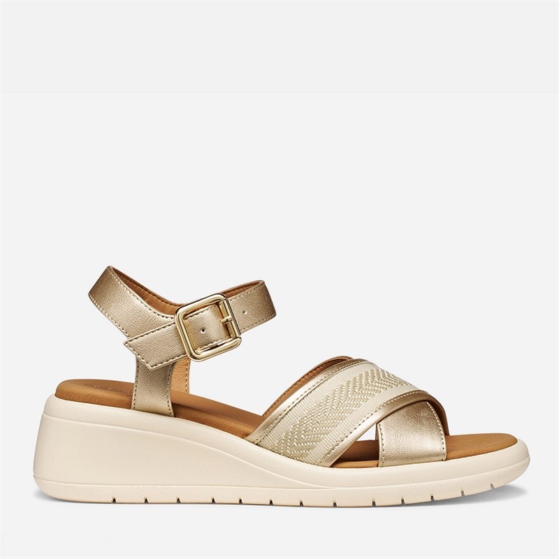 GEOX Dame Melciona Sandaler Lyse Guld/Papyrus Lt Gold/Papyrus