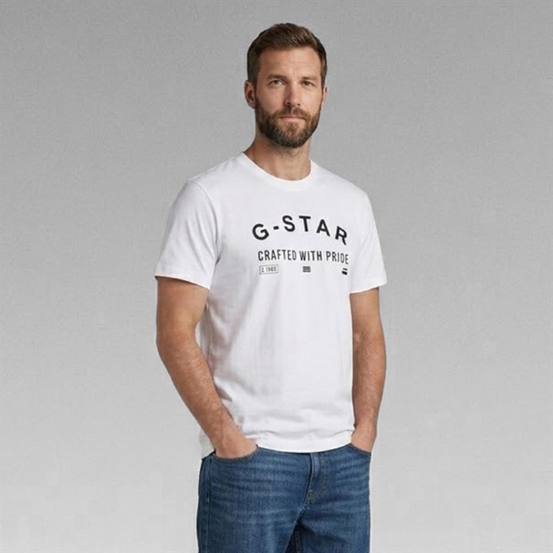 G-STAR Herre Logo T-shirt Hvid