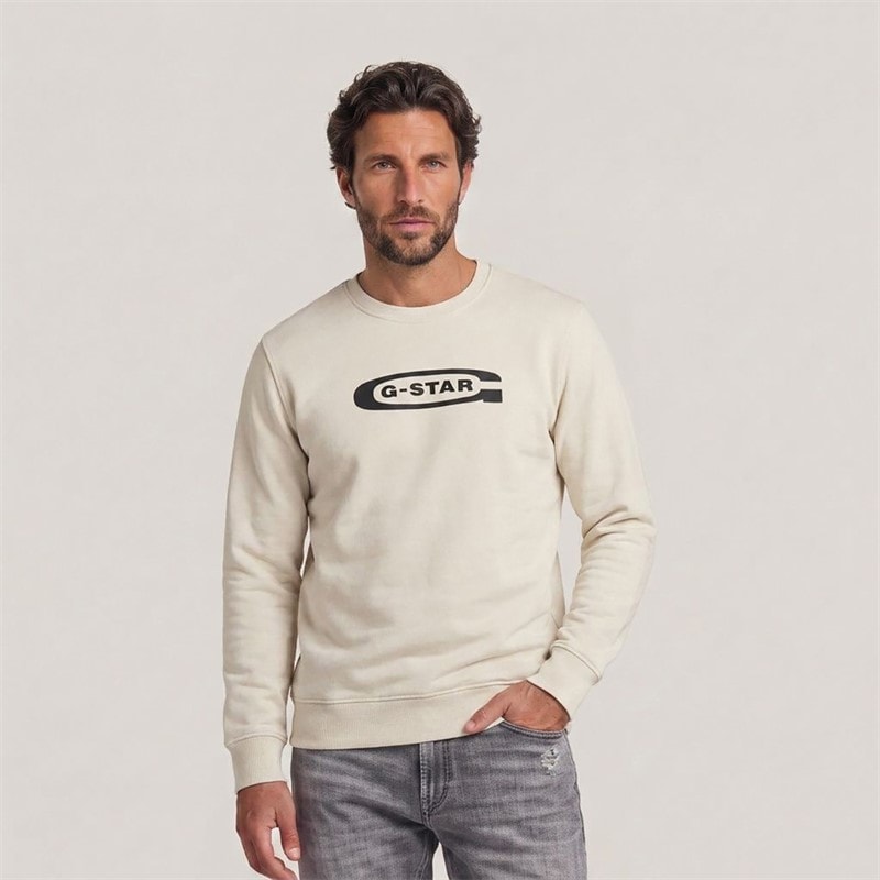 G-STAR Herre Old Skool Sweatshirt Hvid