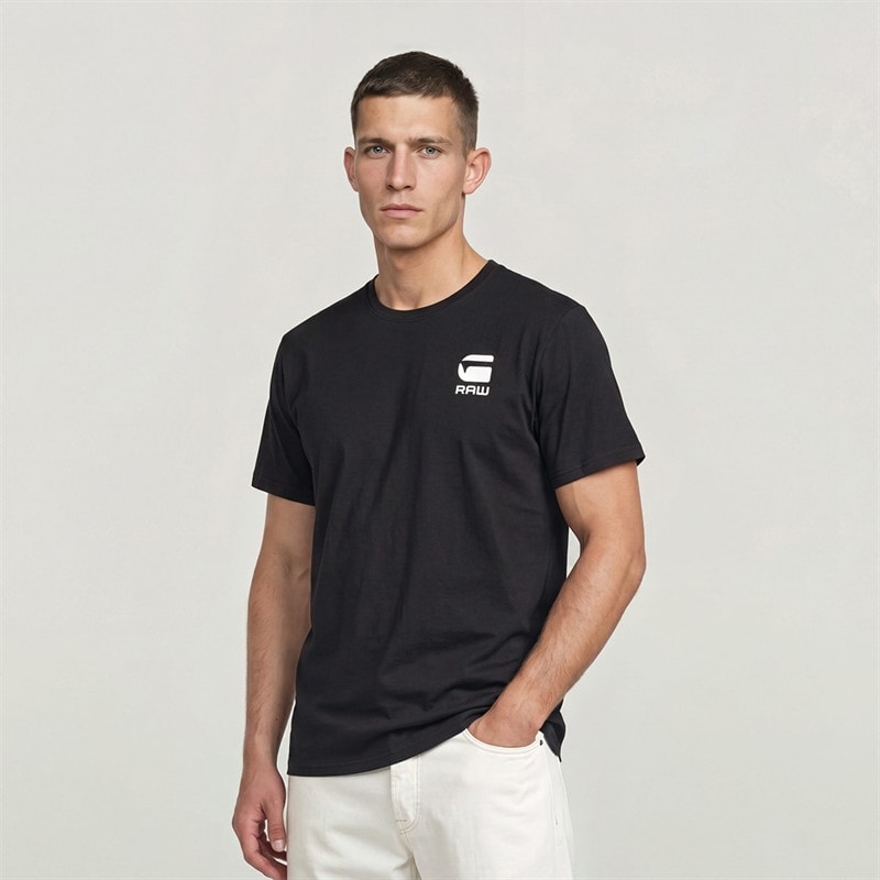 G-STAR Herre Logo Slim T Shirt Sort